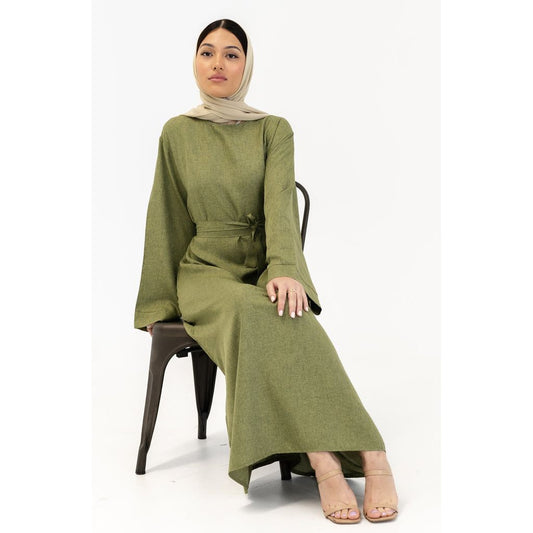 Olive Linen Abaya