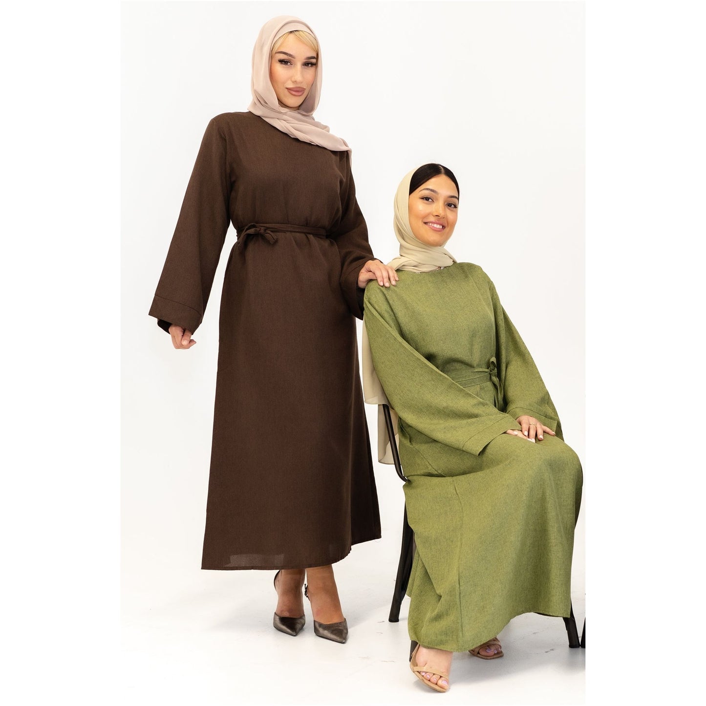 Coffee Linen Abaya