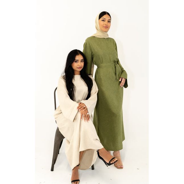 Olive Linen Abaya