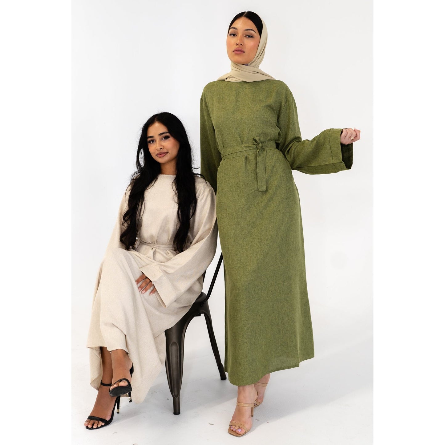 Olive Linen Abaya