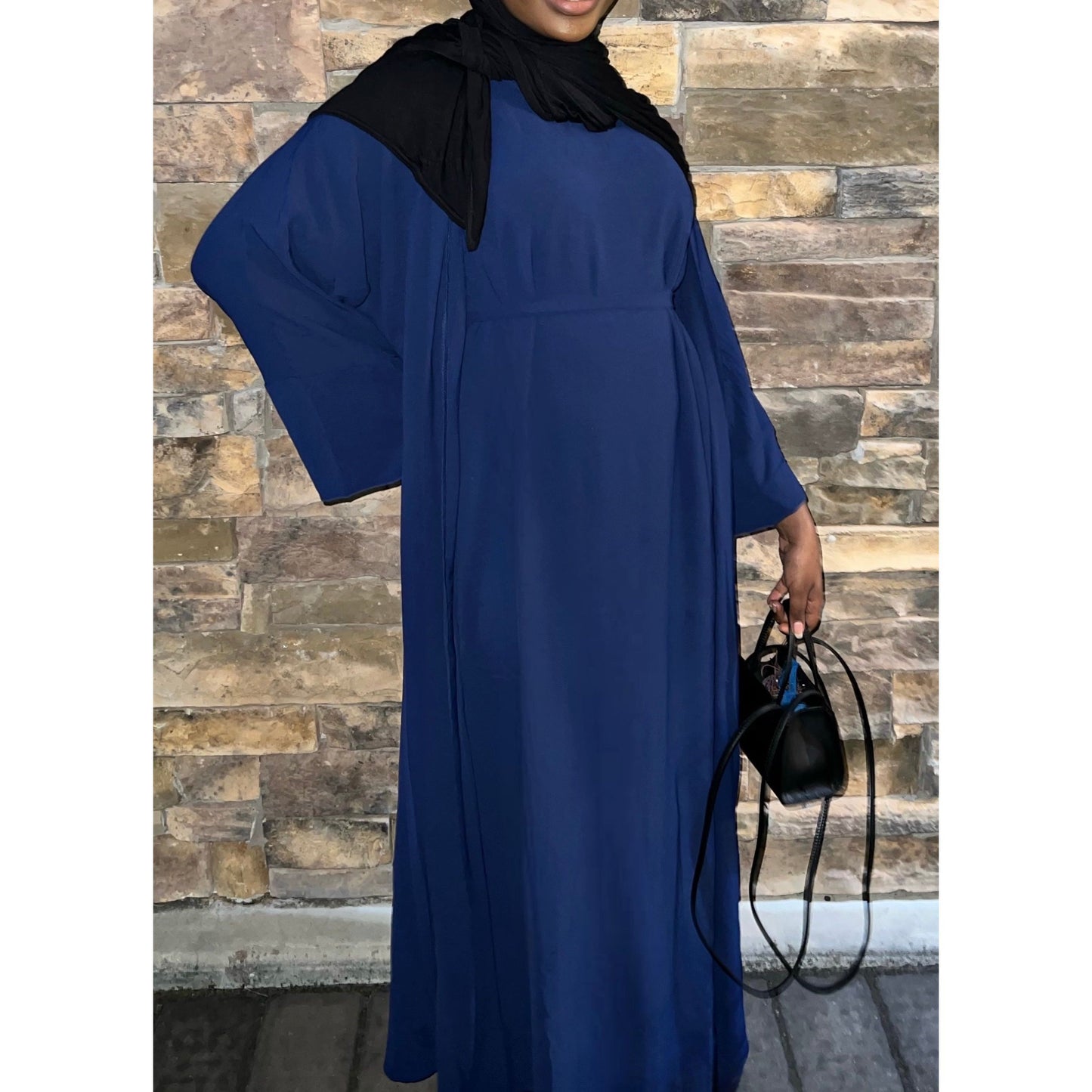 Hawa 2 Piece Abaya Set - Navy